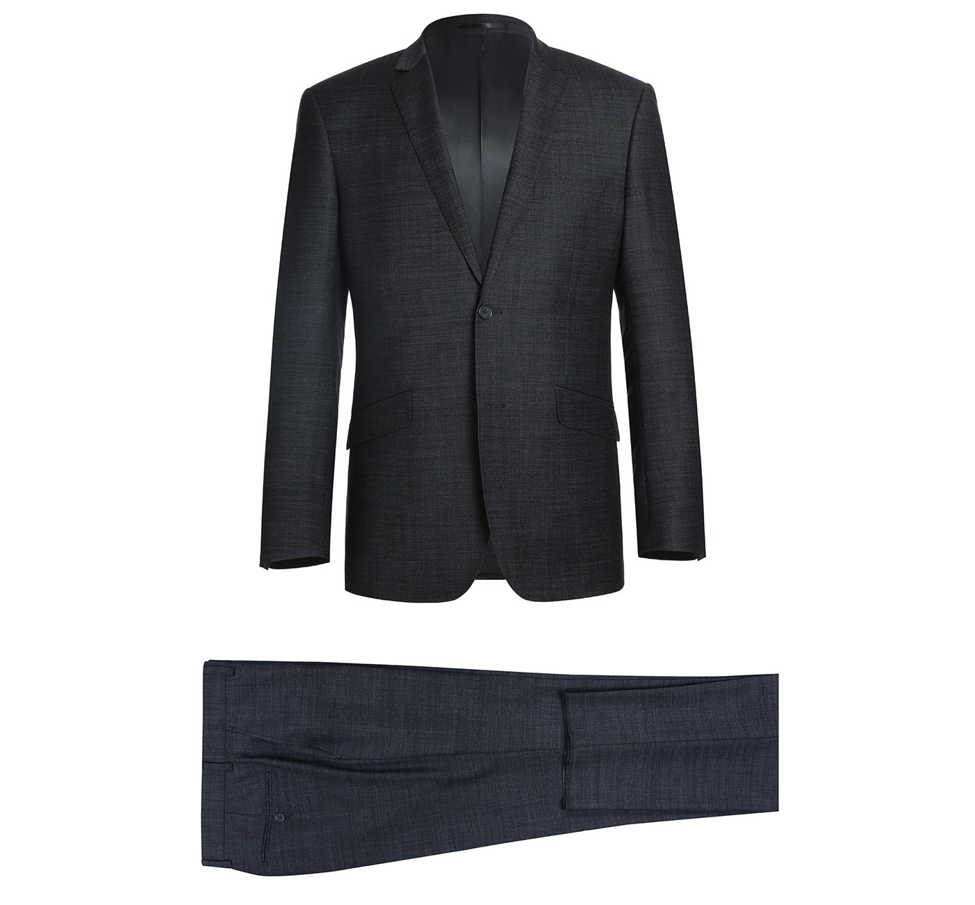 558-2 Men's Two Piece Slim Fit Wool Blend Suit - 36Sx30W