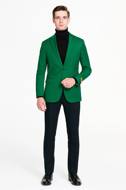 Mens Green Blazer Stylish Casual and Formal Sport Coat for Parties, Weddings and Events in Emerald Green