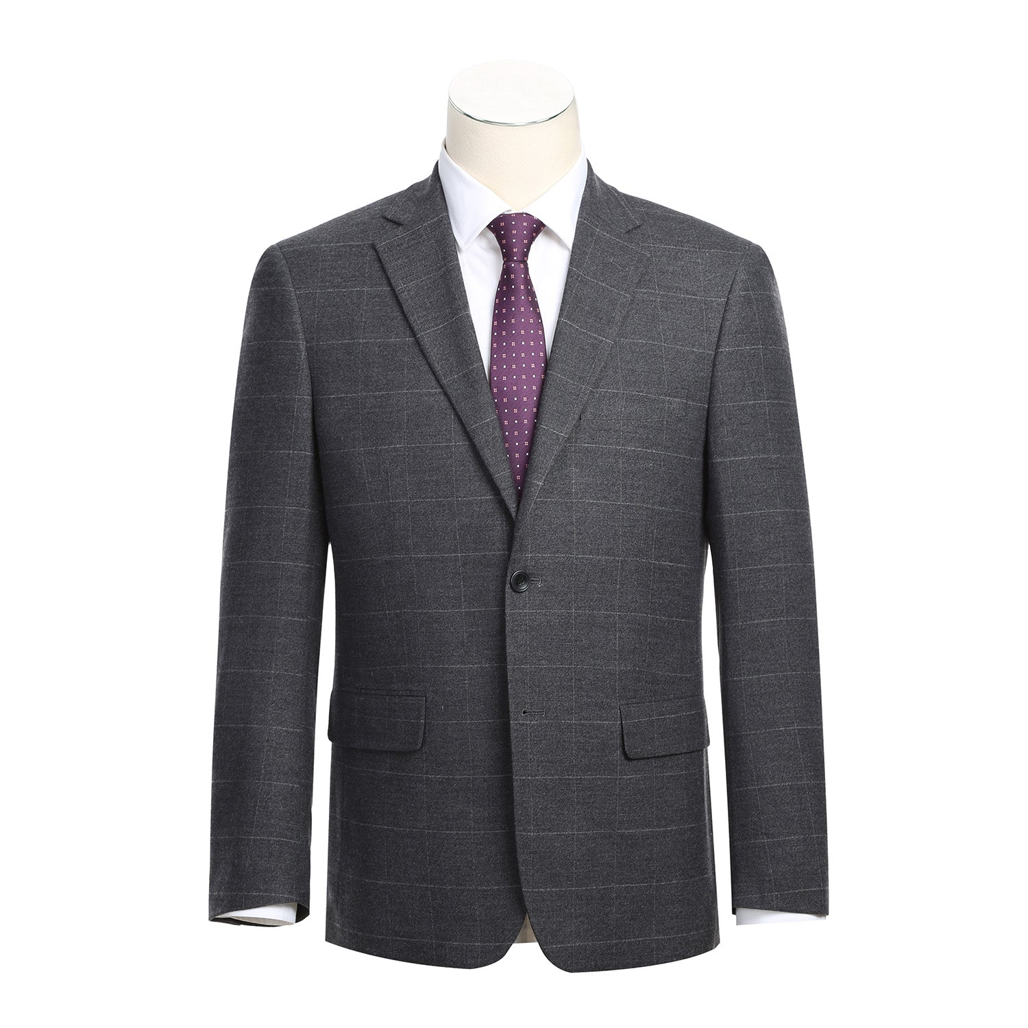 293-31 Men's Slim Fit Checked Suits - 38Lx32W