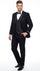 Men's Black Vested Tuxedo Suit with Patterned Lapel – Classic Formal Suit for Wedding, Party and Evening Events