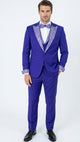 Men’s Purple and white sivler lapel  Embellished Tuxedo Suit –  Formal Wedding, Prom, and Gala Outfit Mardi Gras