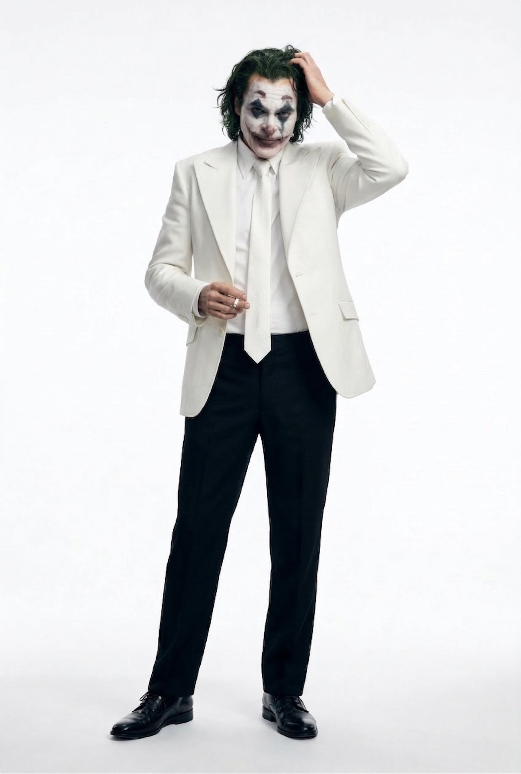 Men’s White Blazer Joker Folie à Deux Arthur Fleck Inspired Jacket – Classic Formal Party Blazer, Elegant Evening Wear, Stylish Costume Blazer - 36 Short