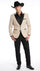 Men's Light Tan and Black Lapel Western Tuxedo Suit Set Wedding Party Cowboy Dress Tuxedo Black Pants