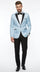 Men’s Baby Blue Tuxedo Blazer with Black Lapel – Formal Dinner Jacket for Wedding, Prom and Evening Events  in Sky Light Blue Color