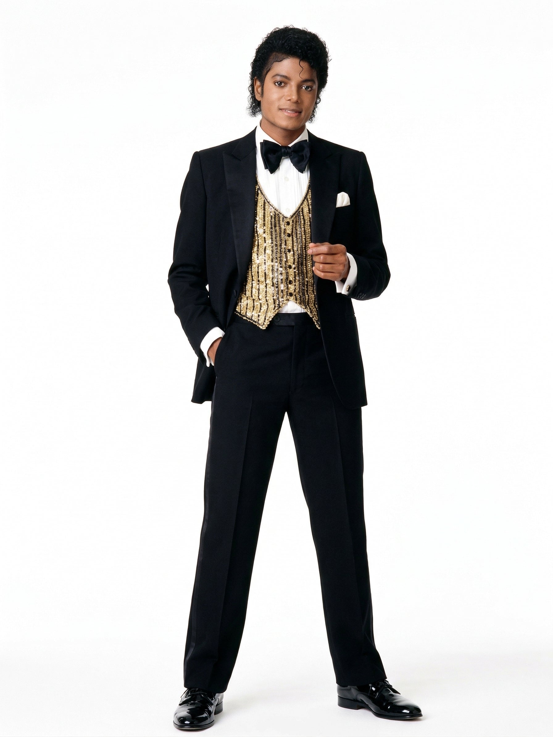 Men’s Black Tuxedo Blazer Michael Jackson Award Ceremony Vintage Jacket – Classic Formal, Elegant Party Dinner Jacket - 36 Short