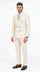 Men’s Cream Off White Pinstripe Linen Pinstripe 2 Piece Double Breasted Suit, Summer Wedding Ivory Color By Vitali