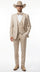 Mens Beige Tan Khaki CowboyTuxedo Suit – Western Formal Three Piece Suit with Jacket Vest and Pants