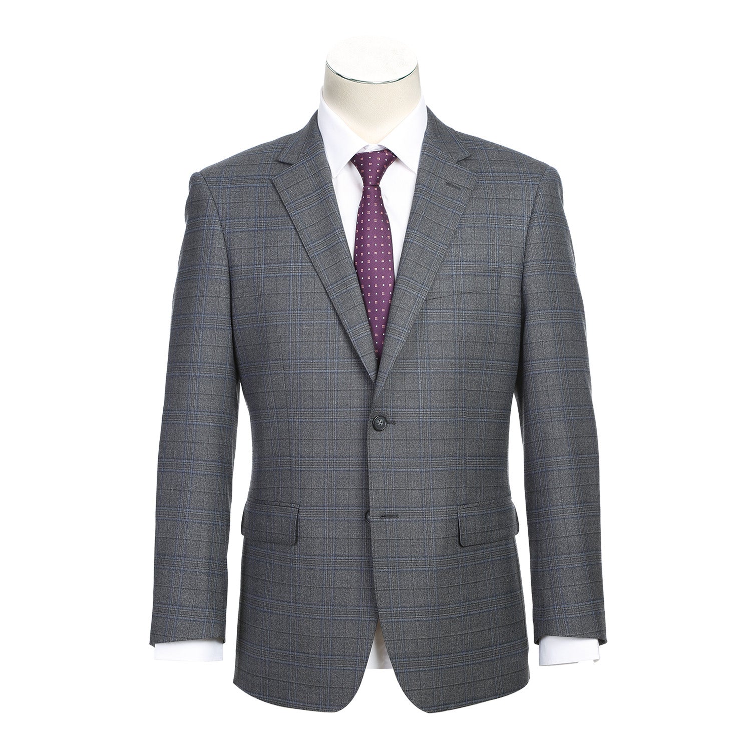 564-7 Men's Classic Fit Wool Blend Stretch Suits - 38Lx32W