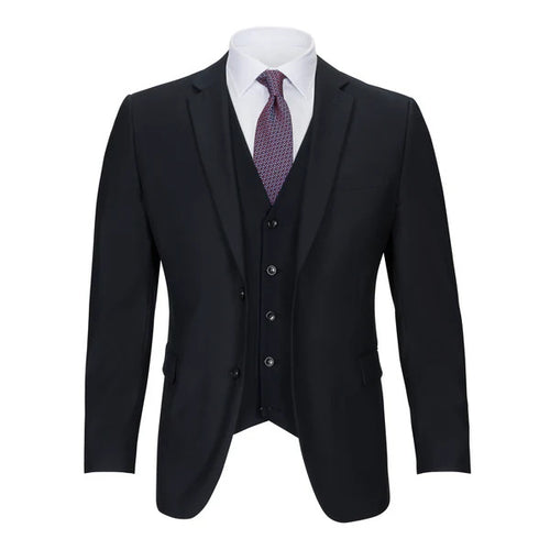 Mens Vested Navy Slim Fit Suit