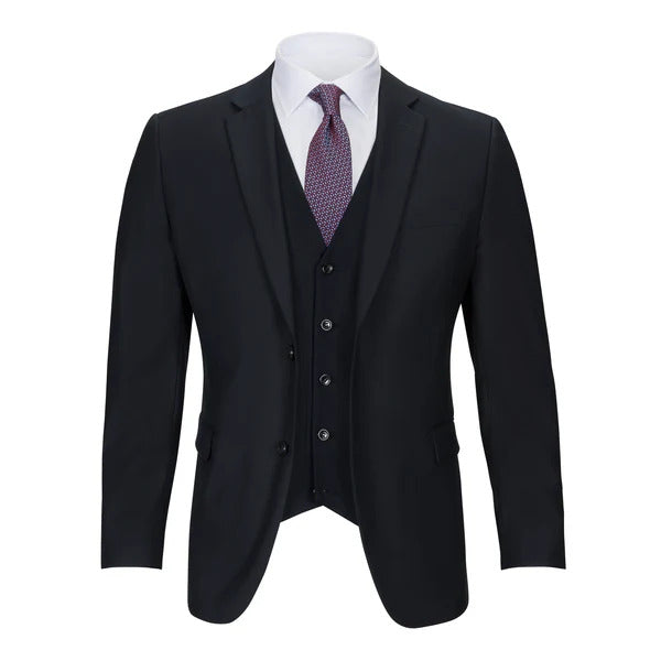 Mens Vested Navy Slim Fit Suit - 34 Short or Extra Small