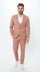 Men’s Peach Light Brown 3 Piece Suit – Wedding & Prom Formal Suit Set, Blazer Pants Double breasted vest