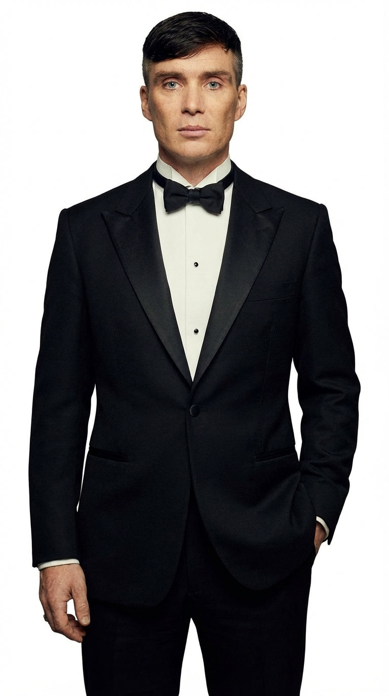 Mens Black Tuxedo Blazer – Peaky Blinders Thomas Shelby Inspired Classic Formal Blazer for Men Vintage British Style Jacket - 36 Short