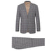 293-7 Men's Two Piece Slim Fit Stretch Windowpane Check Dress Suit