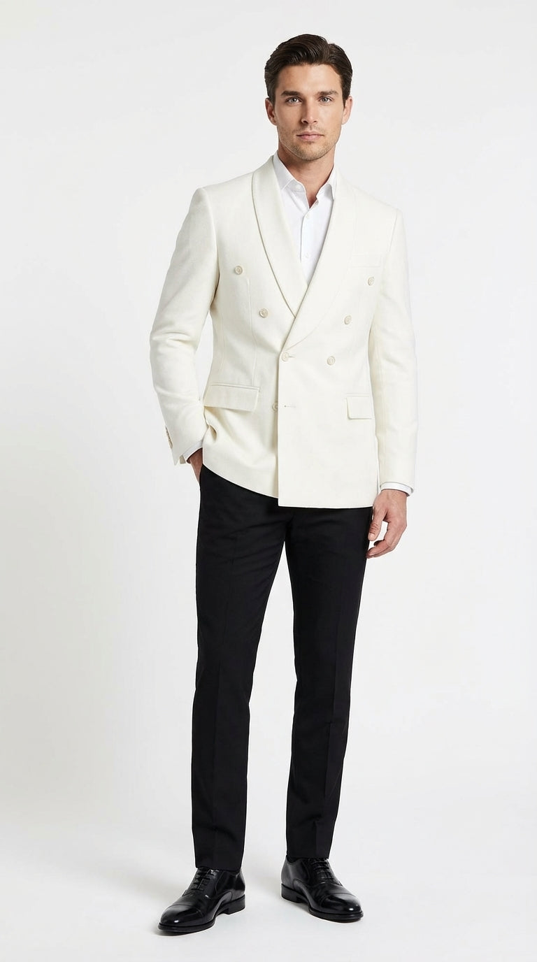 Mens Ivory Dinner Jacket Blazer – Elegant Ivory Cream Off White Formal Blazer Wedding Tuxedo Jacket Evening Wear - 36 Short