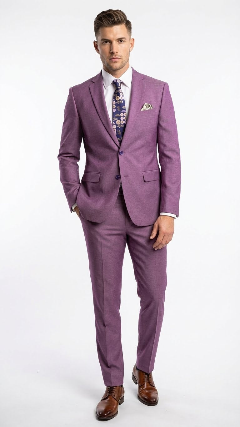 Men’s Light Purple Suit Blazer and Suit Jacket Mauve – Formal Wedding & Party Wear Coat for Business Prom and Church - 34 Short or Extra Small