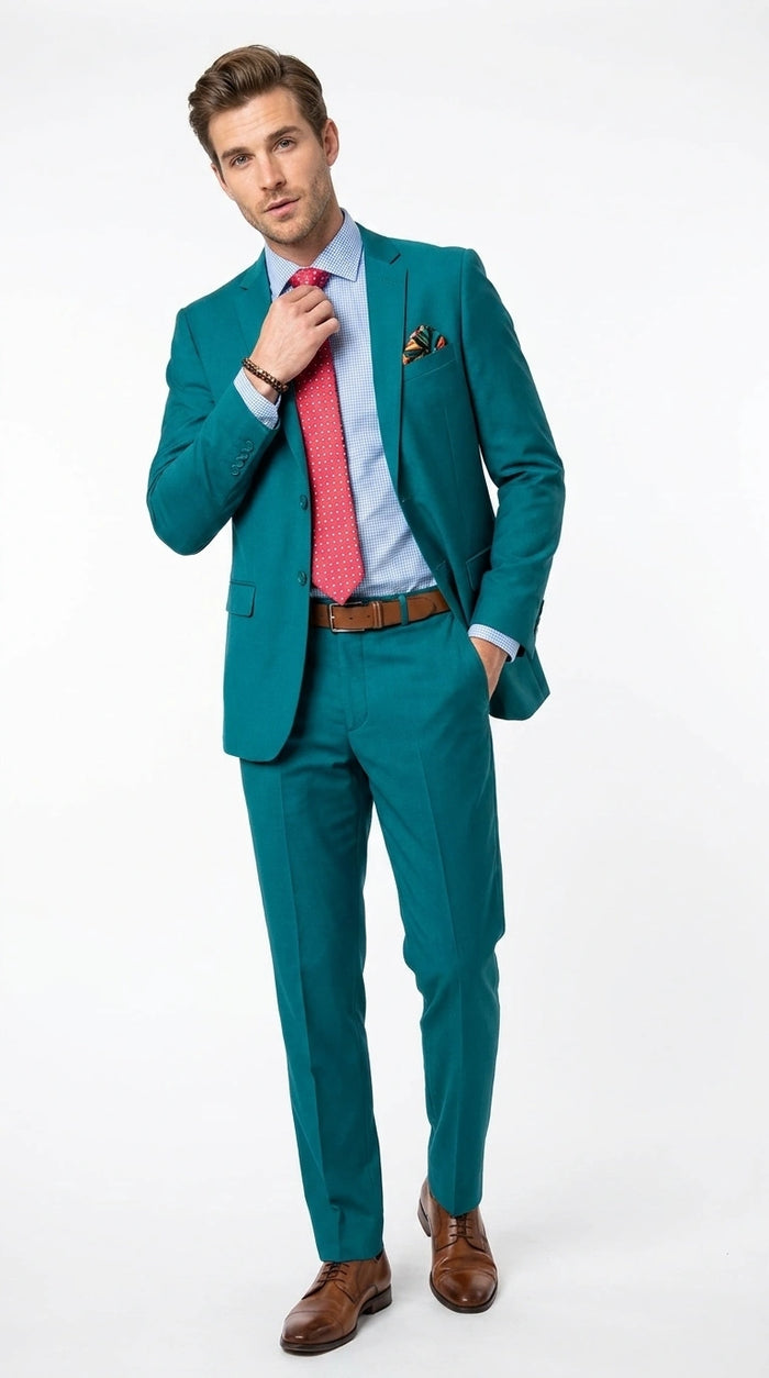 Men’s Teal Green Dark Turquoise Suit – Elegant Formal Suit for Business, Wedding, Party and Modern Style Wear