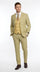 Vitali Men’s Sage Beige Tan Plaid 3 Piece Suit, Check Pattern Formal Dress Suit for Weddings, Prom, Business Events, Modern Fit Light Yellow Color