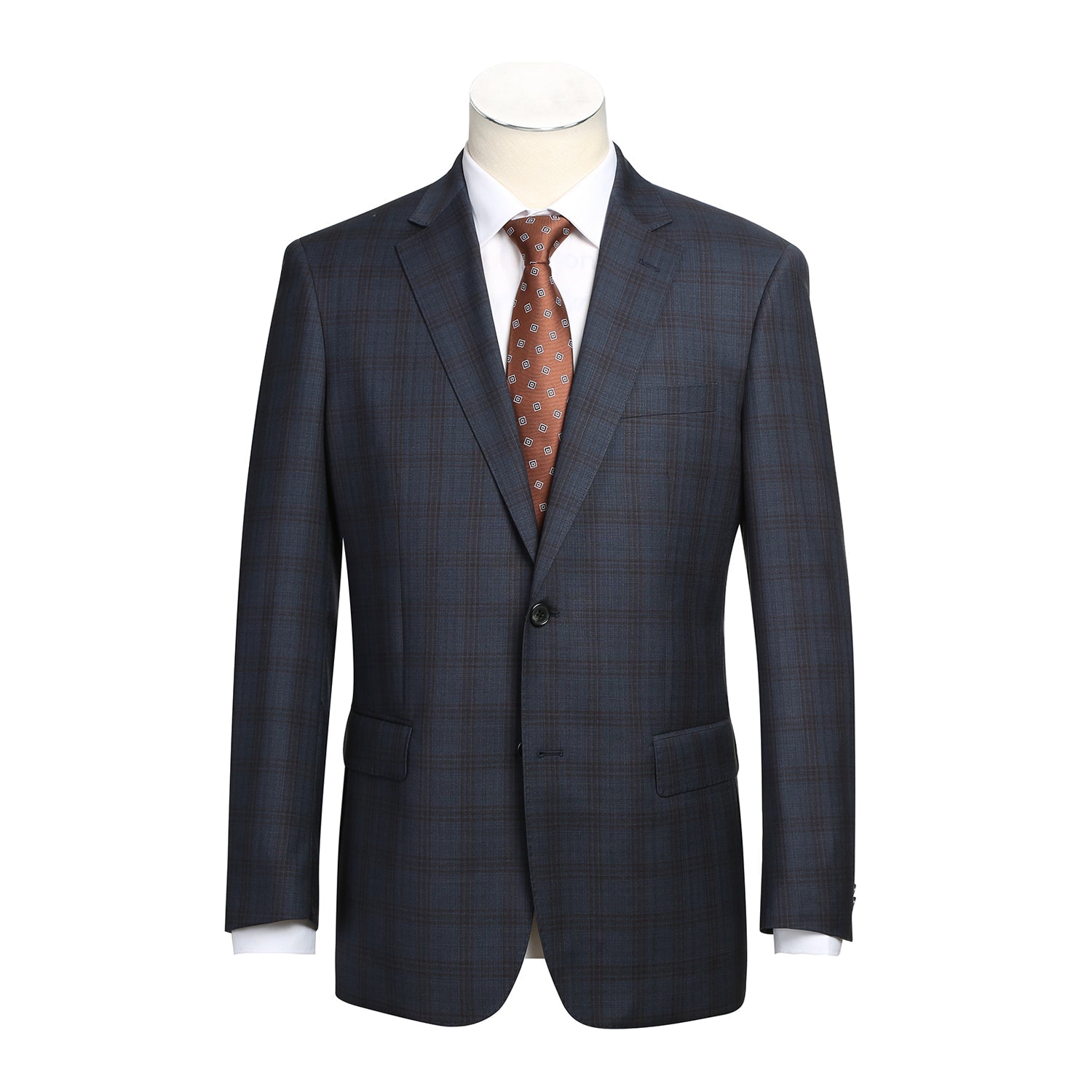 566-3 Men's Classic Fit Wool Suits - 38Lx32W