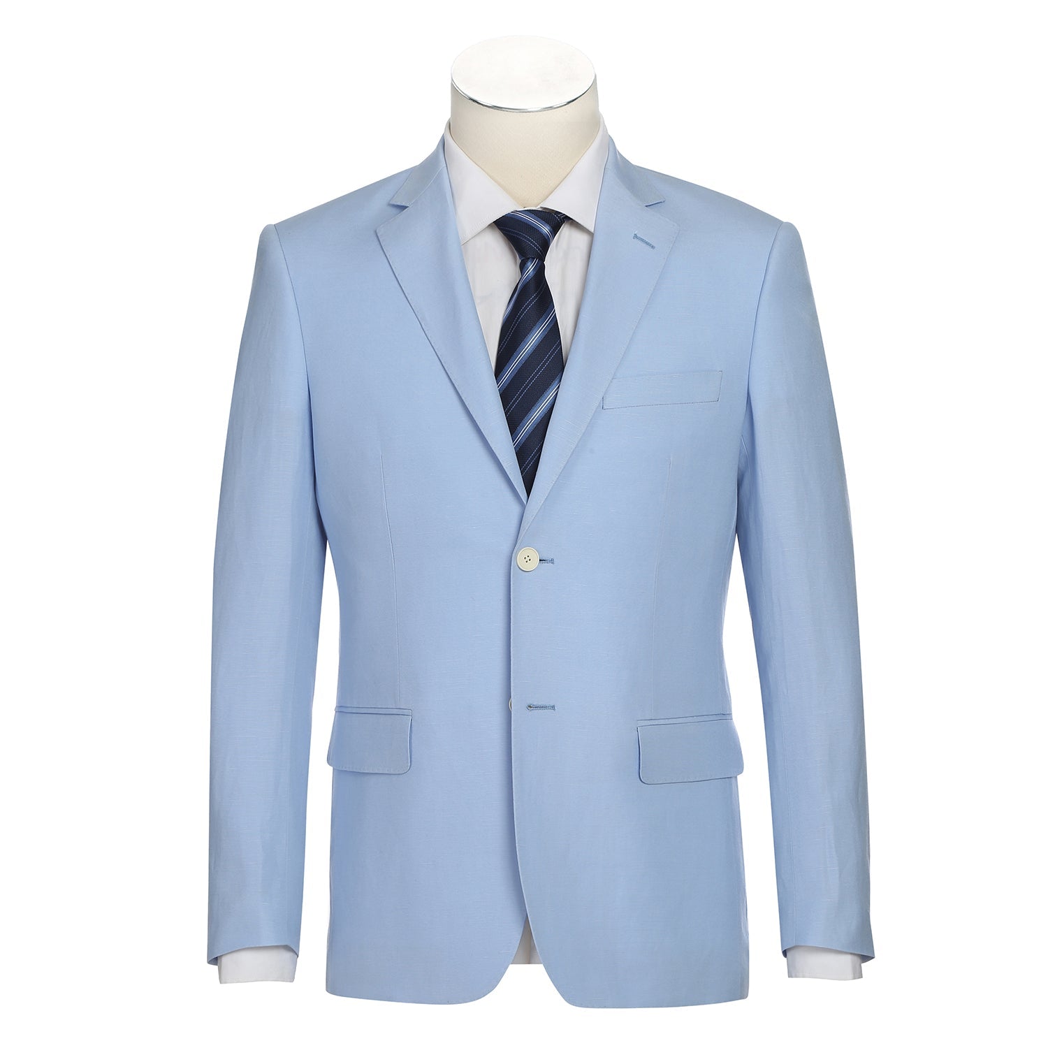 611-5 Men's New Slim Fit Checked Linen Suits - 38Lx32W
