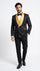 Men’s Black and Gold Jacquard Tuxedo Suit – Luxury Slim Fit Formal Wedding, Prom, and Gala Outfit