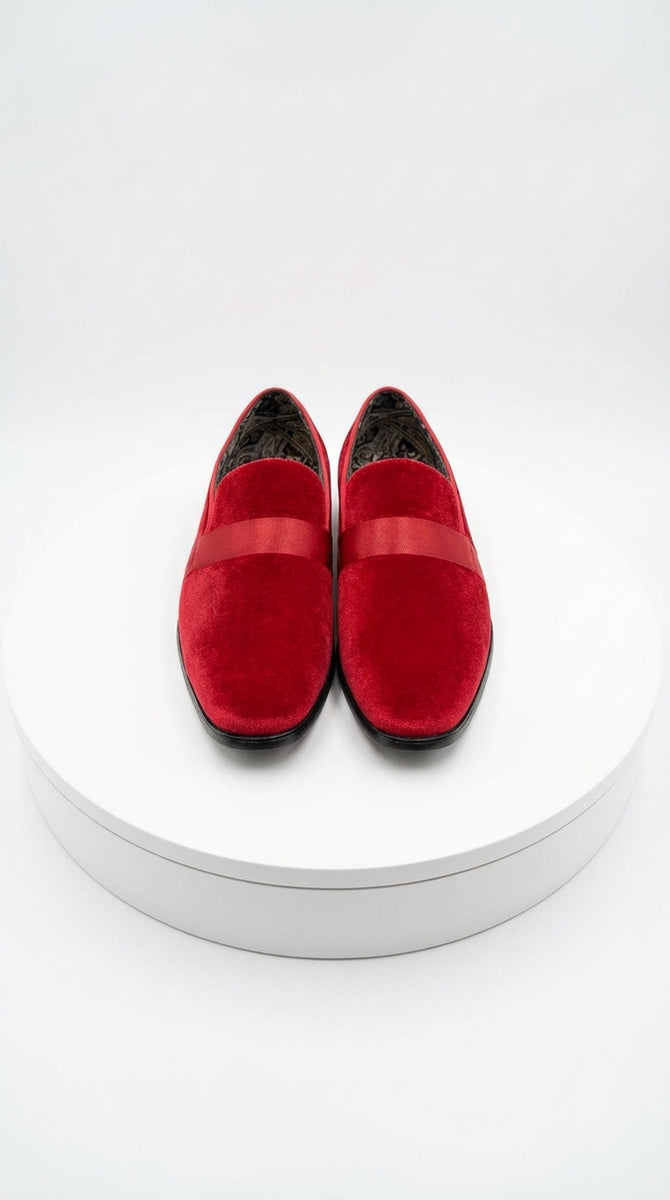 mens red velvet dress shoes Amazon.com | MHB Men's Luxury Velvet Loafer Metallic Suede Dress Shoes Fashionabe Smoking Slipper Burgundy Size 7.5