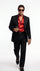 Tony Montana’s Black Blazer with Red Sateen Shirt – Men’s Black Formal Blazer and Red Satin Style Shirt Outfit for Party, Wedding and Vintage Wear