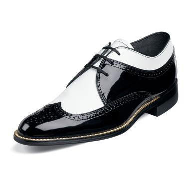 1920s Shoes Black White Wingtip