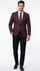 Men’s Burgundy Check Blazer – Windowpane Plaid blazer in Maroon Wine Color