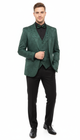 Men’s Emerald Green Paisley Tuxedo 3-Piece Suit – Slim Fit Formal Blazer, Vest, and Pants for Weddings, Proms