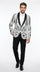 Men’s White and Black Patterned Tuxedo Blazer – Luxury Designer Dinner Jacket for Wedding, Prom and Formal Events New Year Christmas Holiday