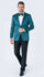 Mens Teal Blue Paisley Tuxedo Jacket – Elegant Shawl Lapel Dinner Blazer for Weddings, Prom and Formal Events - Greenish Blue