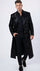 Men’s Black Sequin Long Coat with Satin Shawl Lapel – Luxury Statement Evening Overcoat