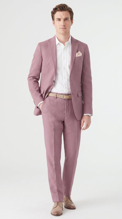 Men’s Mauve 2-Piece Suit – Two-Button Wedding, Prom and Business Suit