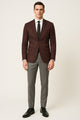 Mens Burgundy and Black Paisley Tuxedo Blazer – Slim Fit Formal Dinner Jacket