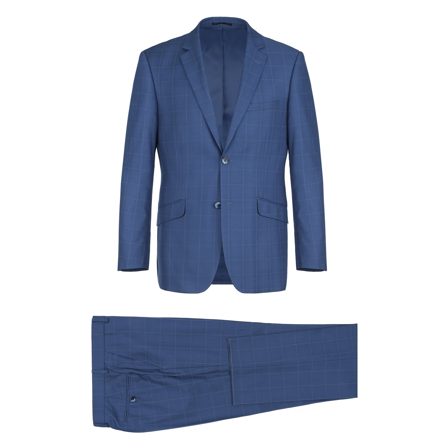 291-20 Men's Slim Fit 2-Piece Single Breasted Check Dress Suit - 36Sx30W