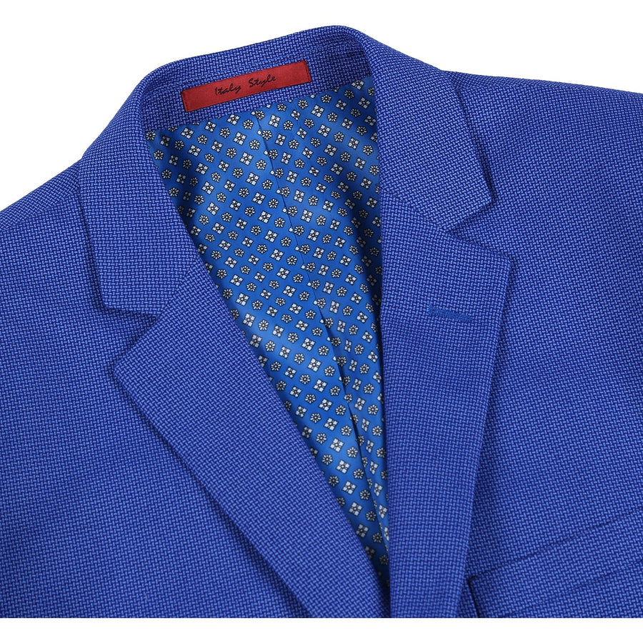 "Blue Purple Micro Check Slim Fit Sport Coat Blazer for Men"