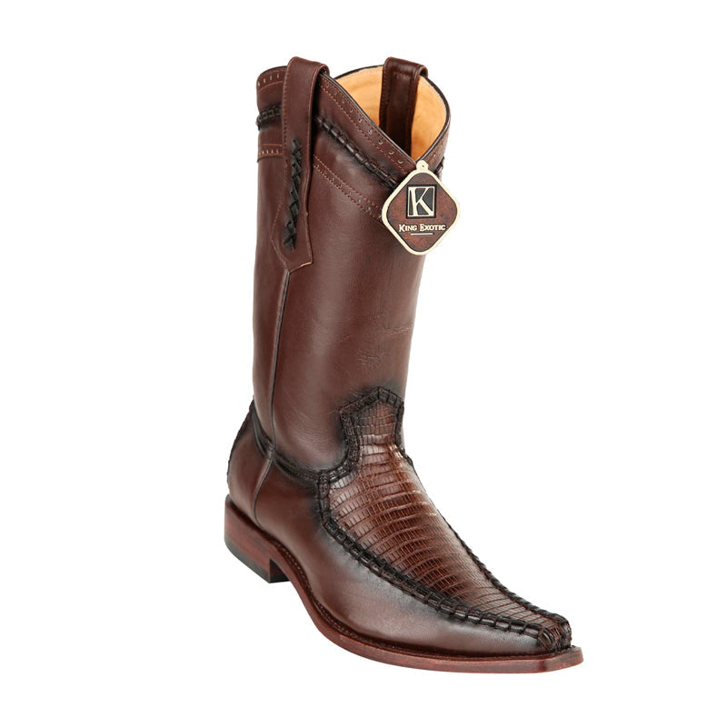 Men's King Exotic Teju Lizard Boots European Toe Handcrafted  Brown (477bd0707) - 6 E