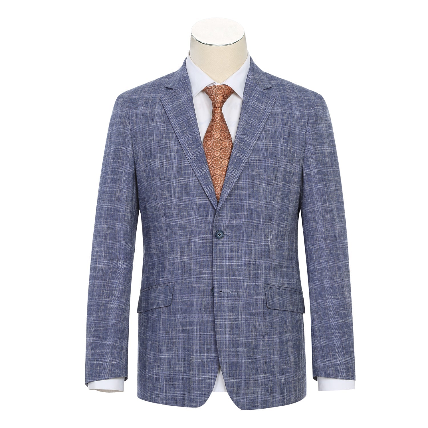 293-24 Men's Slim Fit Checked Suits - 38Lx32W