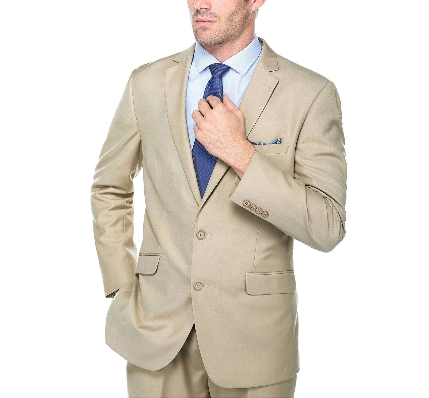 203-11 Men's 2-Piece Slim Fit Single Breasted Notch Lapel Suit - 34Sx28W