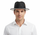 Men’s Two-Tone Black and White Fedora Hat with Feather Accent – Stylish Summer Dress Hat