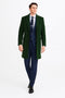 Mens Dark Green Wool Overcoat – Classic Long Coat for Formal and Casual Style