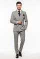 Men’s Grey and Black Pinstripe Double-Breasted Suit – 1920s Gangster Vintage Looking suit By Rossiman