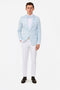 Mens Light Blue Paisley Tuxedo Jacket with Matching Bow Tie – Slim Fit Blazer for Weddings, Prom, and Formal Events