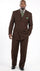 Men’s 6 on 3 Style Brown Double Breasted Suit with Wide Leg Pleated Pants, Classic Formal 2 Piece Dress Suit Set