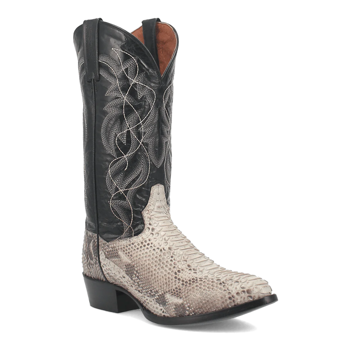 Dan Post Men's Manning Python Snakeskin Round Toe Boots - Natural-New Designer Collection - 6D