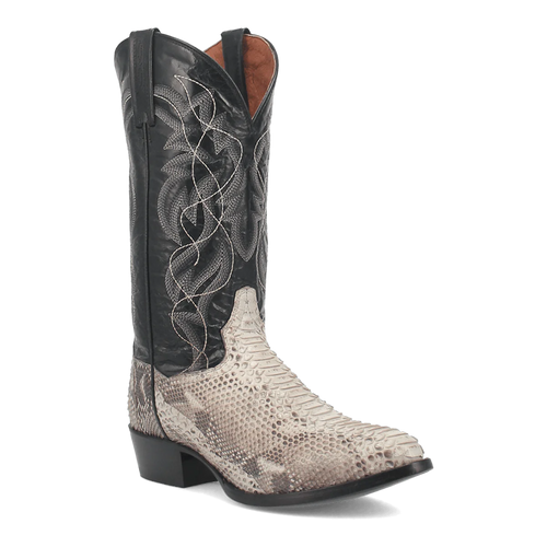 Dan Post Men's Manning Python Snakeskin Round Toe Boots - Natural-New Designer Collection