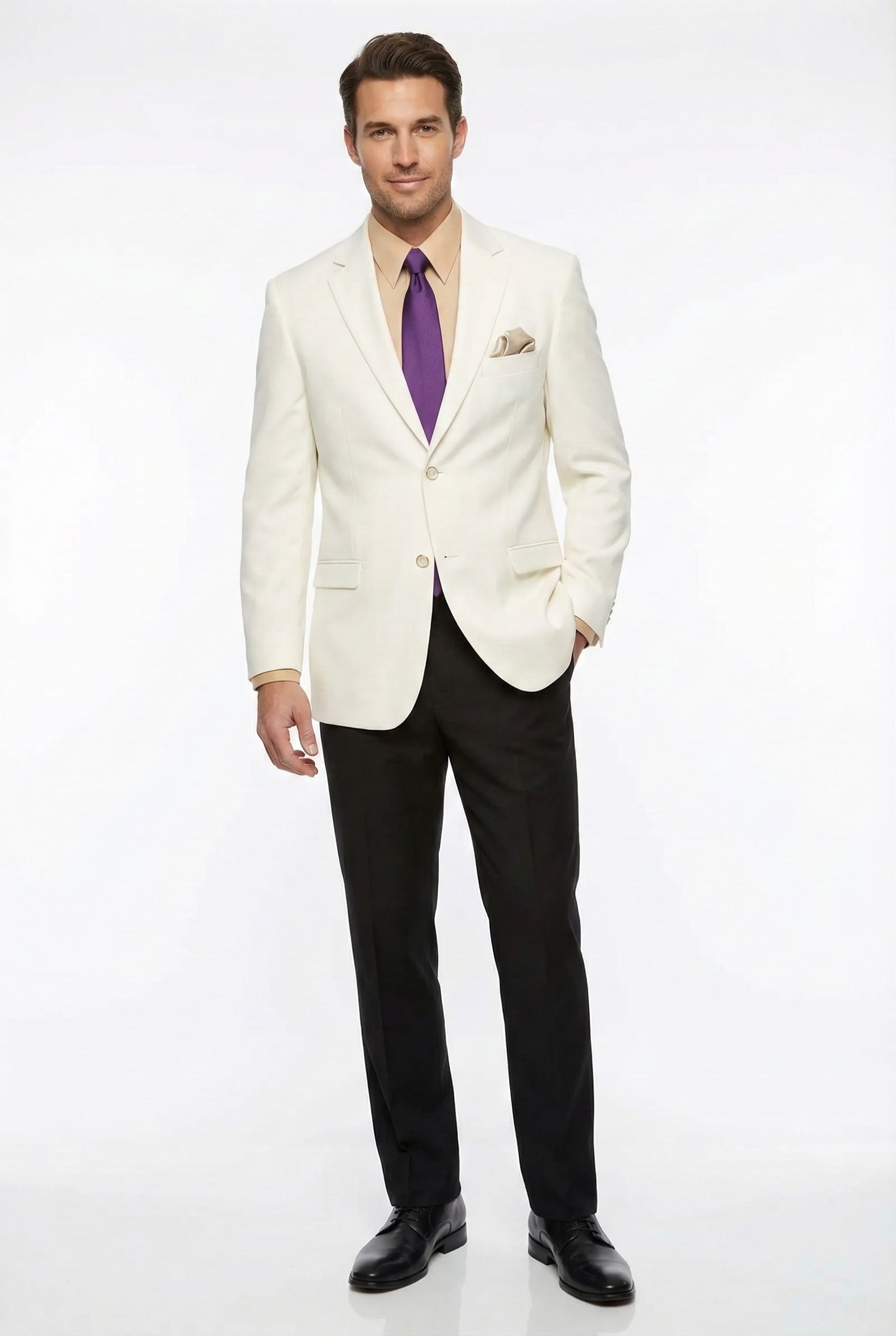 Mens White Blazer Jacket Classic Fit Formal Sport Coat with Gold Buttons - 36 Short