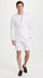 Men’s White Summer Suit with Shorts, 2 Piece Linen Style Wedding Beach Short Suit Set double breasted style