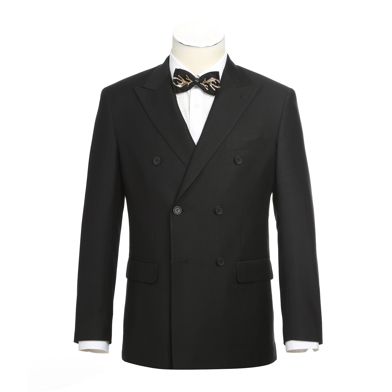201-1 Men's Double-Breasted Peak Lapel Slim Fit Suit - 34Sx28W