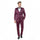 Mens Sateen Shiny Burgundy Slim Fit Tuxedo – Satin Shawl Lapel 3-Piece Suit